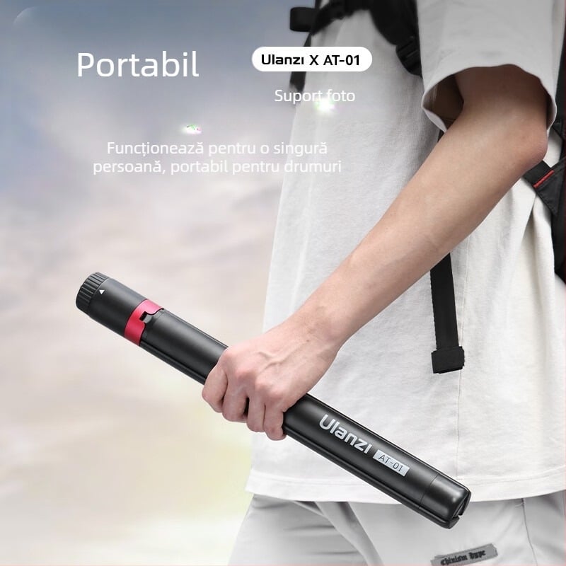 Stativ foto portabil cu sistem cu role pentru telefon mobil — aliaj de aluminiu, încărcare 2–5 kg, placă de eliberare rapidă, fără PTZ