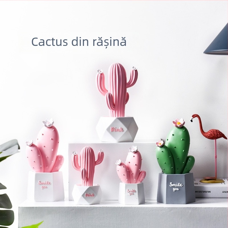 Recuzită fotografică cu cactus — decor de birou în stil Instagram