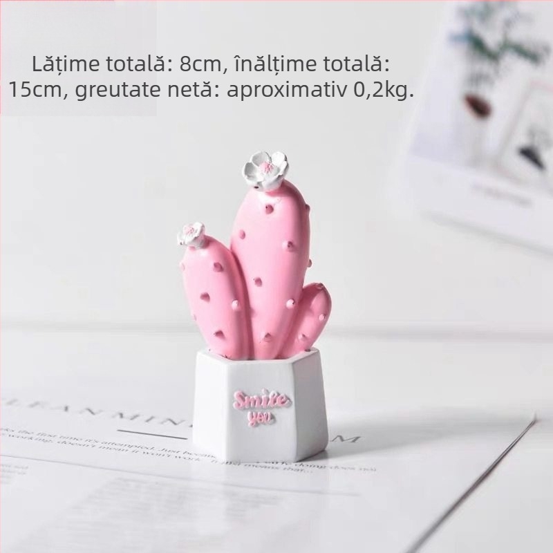 Recuzită fotografică cu cactus — decor de birou în stil Instagram