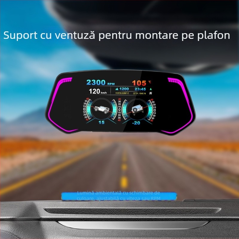 Panou de instrumente LCD OBD, modelul TCA02, alimentare prin interfața OBD, semnal de intrare OBD, greutate 327 g