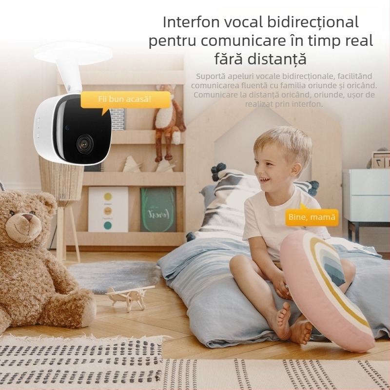 Cameră inteligentă de interior, cu vorbire bidirecțională, 1080p, lentilă de 4 mm, vedere pe timp de noapte