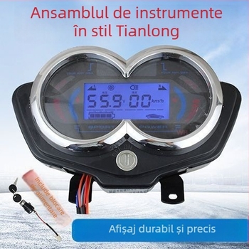 Panou de bord pentru tricicletă electrică, LCD, compatibil universal 48V/60V/72V, măsurător de putere și vitezometru