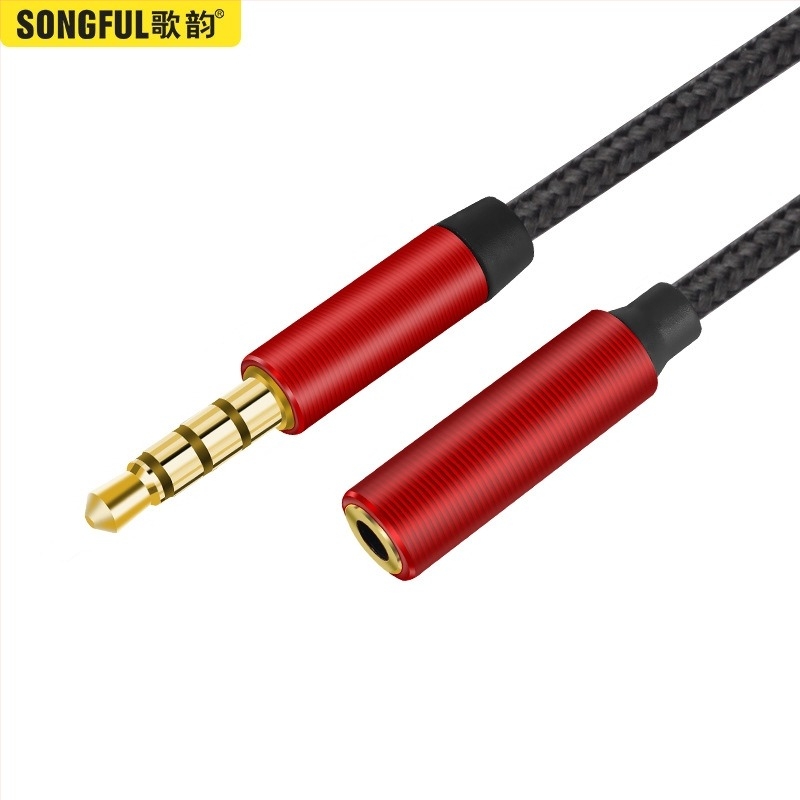 Cablu de extindere AUX 3,5 mm — contacte placate cu aur, miez din cupru, carcasă din TPE, model M5S