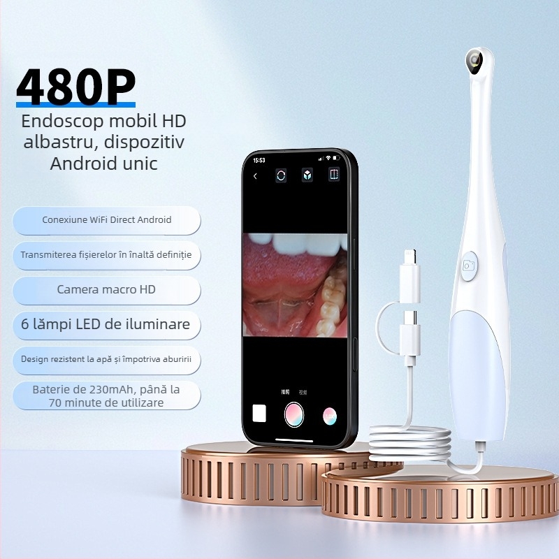 Cameră endoscopică bucală HD pentru observații dentare, impermeabilă și anti-ceață, model 666, marcă Other