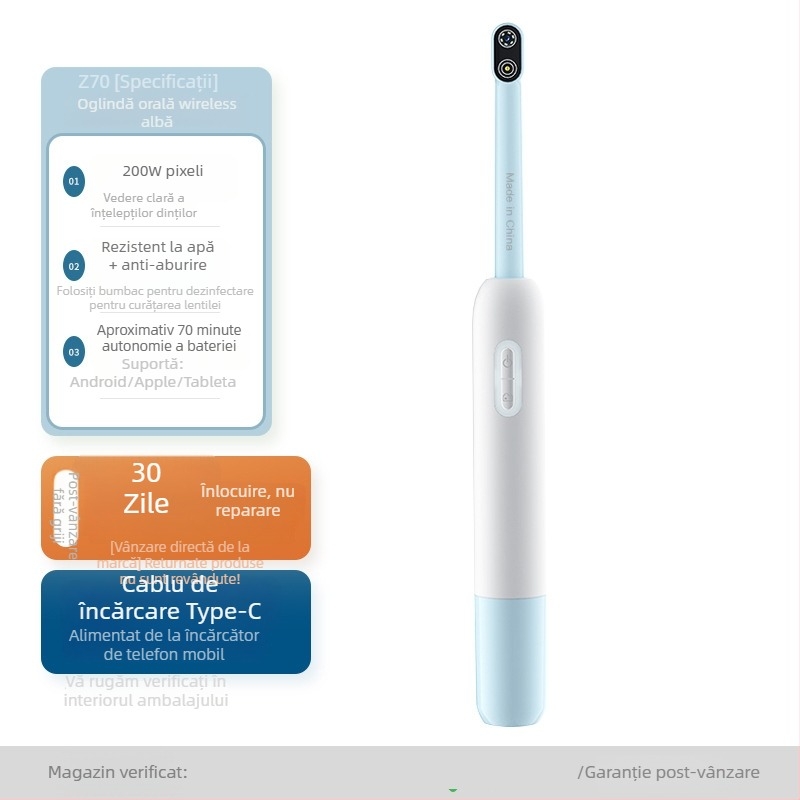 Cameră endoscopică bucală HD pentru observații dentare, impermeabilă și anti-ceață, model 666, marcă Other