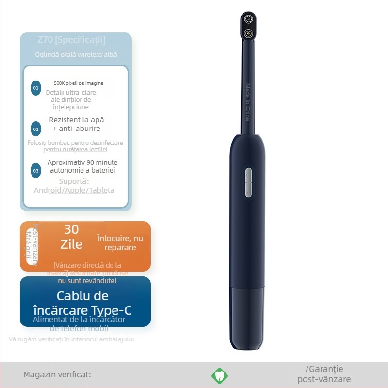 Cameră endoscopică bucală HD pentru observații dentare, impermeabilă și anti-ceață, model 666, marcă Other