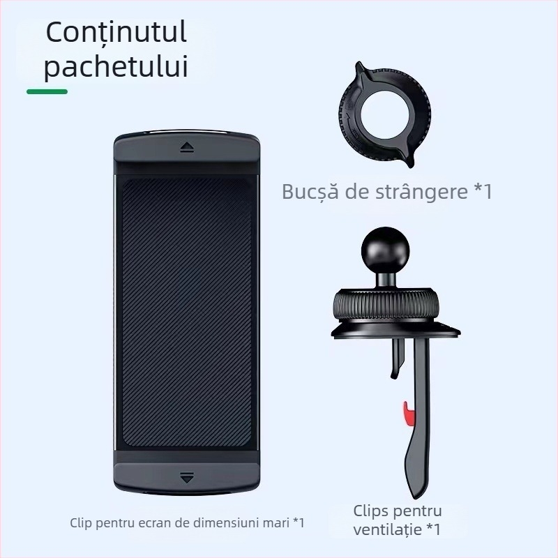 Srieg Suport auto pentru telefon și tabletă — montaj snap-on pe gurile de ventilație, pentru vehicule generale