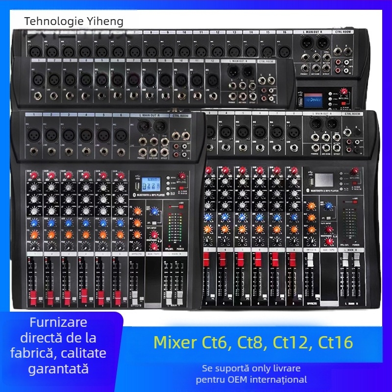 Mixer CT serie cu 6, 8, 12 sau 16 canale, alimentare phantom 48V