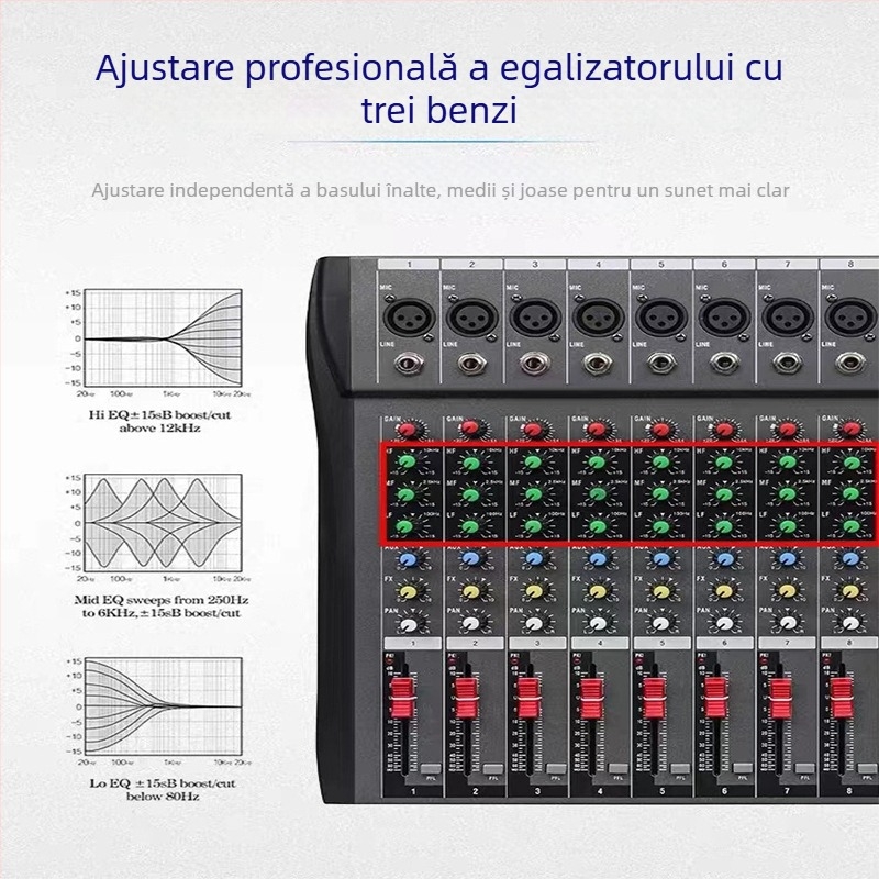 Mixer CT serie cu 6, 8, 12 sau 16 canale, alimentare phantom 48V