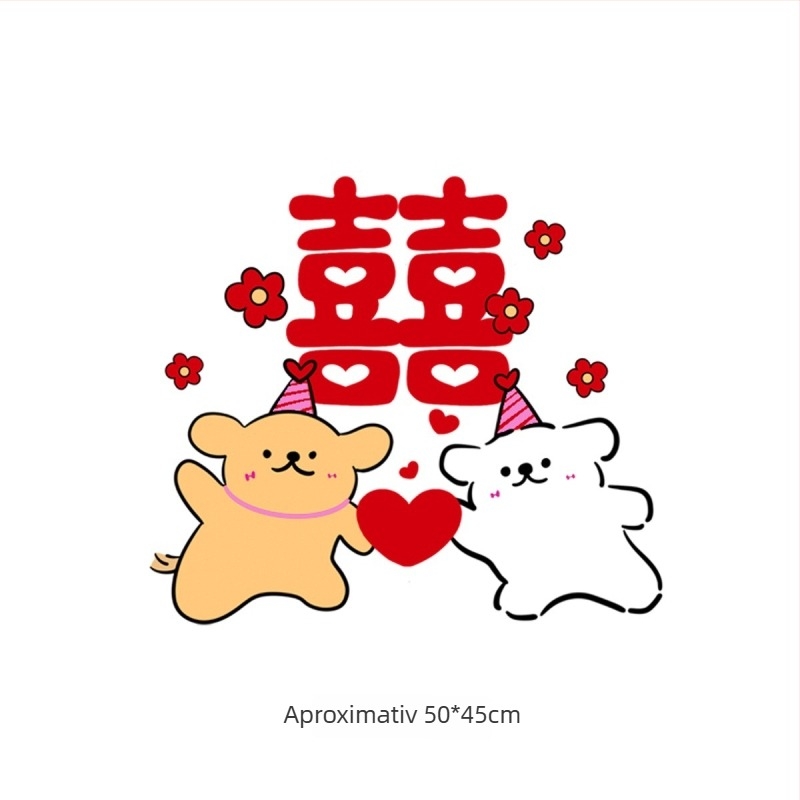 Decor de nuntă din material nețesut – Autocolant cu simbolul Fericirii pentru uși și ferestre, decor garderobă; Material: țesătură nețesută; Import: Nu; Brand: Altul; Categoria: Cuvânt Fericit