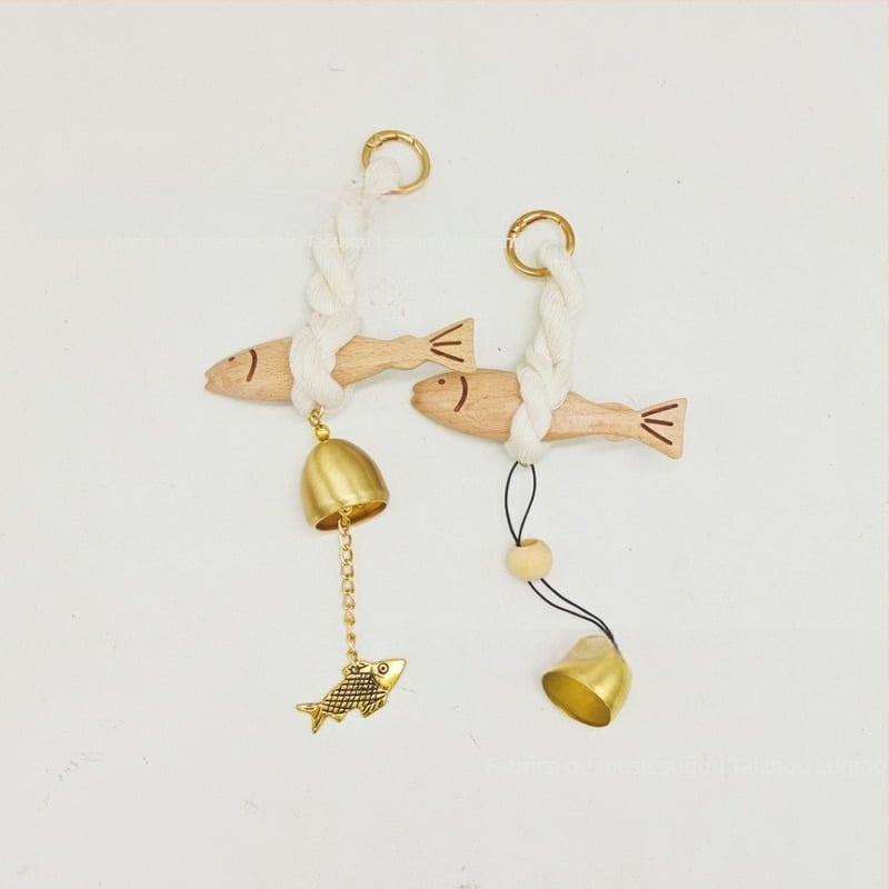Pandantiv din lemn în formă de pește, decor de perete suspendat, lucrat manual, stil coreean, cadou