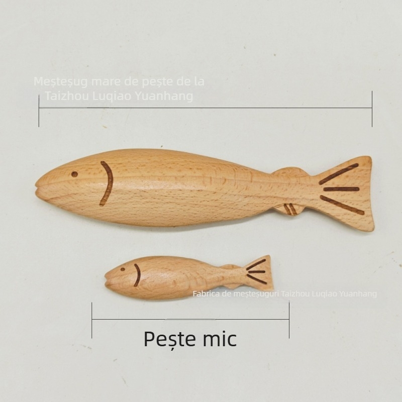 Pandantiv din lemn în formă de pește, decor de perete suspendat, lucrat manual, stil coreean, cadou