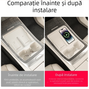 Pad silicon pentru încărcare wireless, suport pentru pahare în consola centrală, protecție și decor interior auto; Material: siliciu; Origine: Guangdong; Personalizare: Niciuna