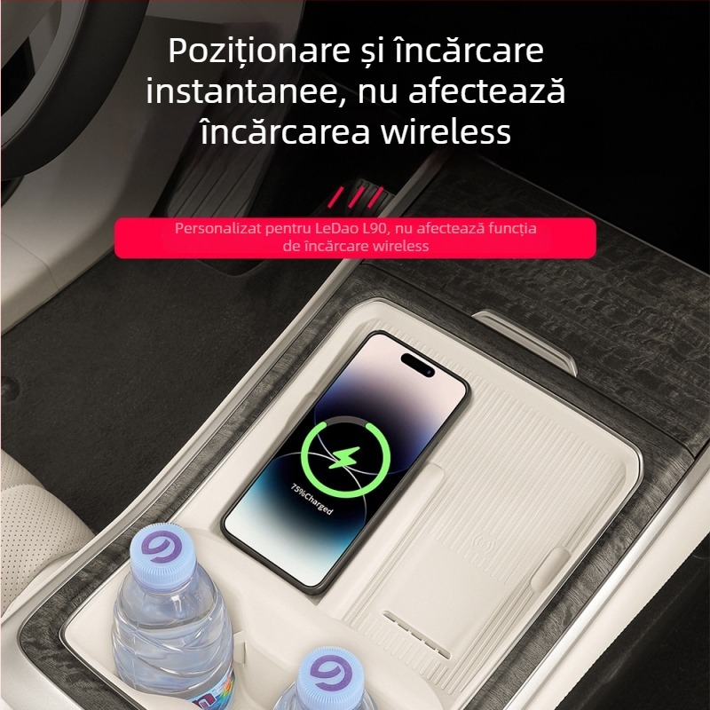 Pad silicon pentru încărcare wireless, suport pentru pahare în consola centrală, protecție și decor interior auto; Material: siliciu; Origine: Guangdong; Personalizare: Niciuna