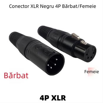 Conector XLR 4P, pini de cupru, pentru mixer și microfon Yonglun RoHS