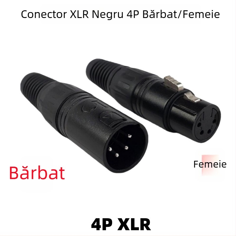 Conector XLR 4P, pini de cupru, pentru mixer și microfon Yonglun RoHS