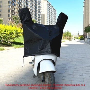 Acoperire frontală de ploaie pentru vehicule electrice — impermeabilă și rezistentă la vânt; material: folie de aluminiu; personalizare disponibilă; compatibilă cu motociclete, tricicluri electrice și alte vehicule electrice cu două roți