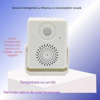 Sonerie de ușă cu inducție, alimentare prin încărcător, tonuri multiple cu înregistrare, 4.5V, 85 dB, potrivită pentru diferite spații (Model 08)