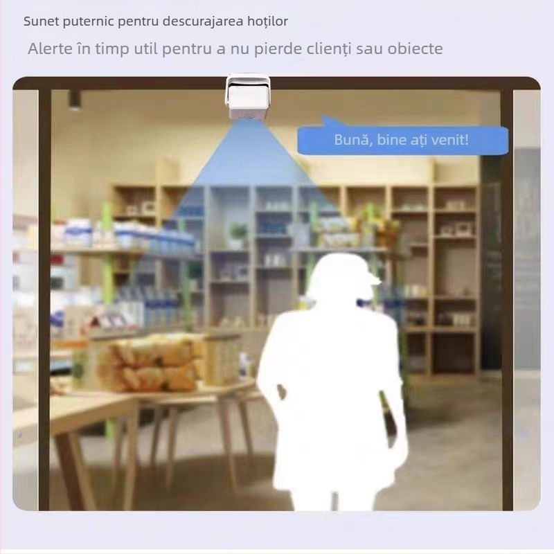 Sonerie de ușă cu inducție, alimentare prin încărcător, tonuri multiple cu înregistrare, 4.5V, 85 dB, potrivită pentru diferite spații (Model 08)