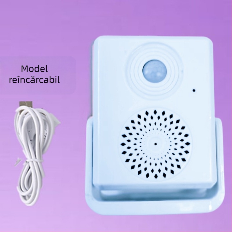 Sonerie de ușă cu inducție, alimentare prin încărcător, tonuri multiple cu înregistrare, 4.5V, 85 dB, potrivită pentru diferite spații (Model 08)