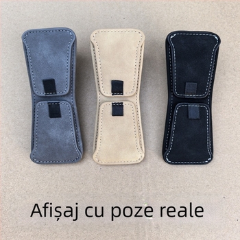Clip pentru ochelari auto din velur PU, prindere magnetică, clip dublu pentru parasolar și interiorul mașinii, suport pentru ID