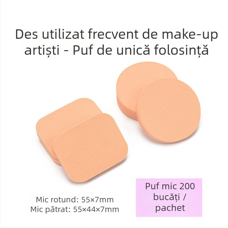 Puf pudră de unică folosință, dual umed-uscat, din latex, 200 de bucăți pe pachet, origine Zhejiang