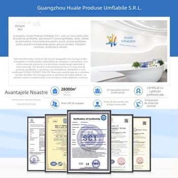 Saltea gonflabilă de gimnastică cu suprafață șlefuită - material șlefuit, suprafață PVC, absorbție șocuri, pentru yoga și Taekwondo