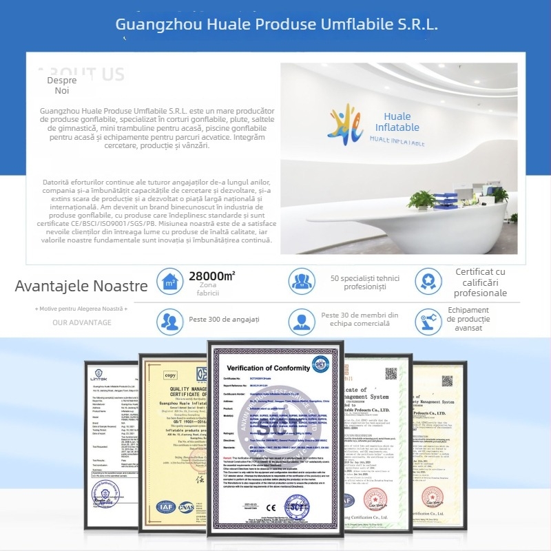 Saltea gonflabilă de gimnastică cu suprafață șlefuită - material șlefuit, suprafață PVC, absorbție șocuri, pentru yoga și Taekwondo