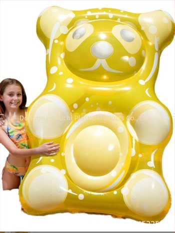 Saltea gonflabilă plutitoare în formă de urs pentru apă, material PVC, căptușeală PVC, diametru exterior umflat personalizat