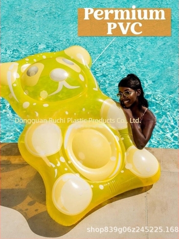 Saltea gonflabilă plutitoare în formă de urs pentru apă, material PVC, căptușeală PVC, diametru exterior umflat personalizat