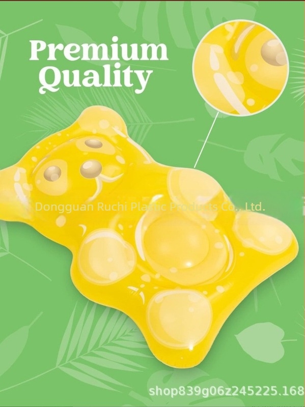 Saltea gonflabilă plutitoare în formă de urs pentru apă, material PVC, căptușeală PVC, diametru exterior umflat personalizat