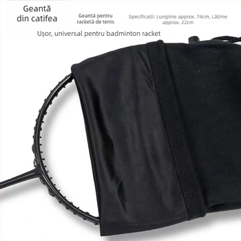 Geantă portabilă pentru rachete de badminton și tenis de masă, cu căptușeală din flanelă și exterior din poliester, logo tipărit, pentru adulți, depozitare universală.