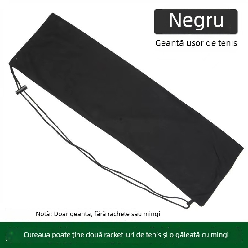 Geantă portabilă pentru rachete de badminton și tenis de masă, cu căptușeală din flanelă și exterior din poliester, logo tipărit, pentru adulți, depozitare universală.