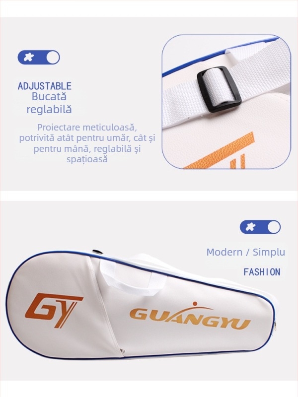 Rucsac pentru rachete de badminton, material PU, țesătură impermeabilă, marcă Guangyu, pentru adulți, potrivit pentru badminton/tenis și tenis de masă