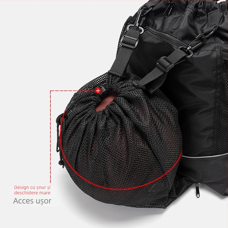 Rucsac sport cu șnur, unisex, din Oxford, spate ergonomic, potrivit pentru baschet, fotbal, tenis și ping-pong