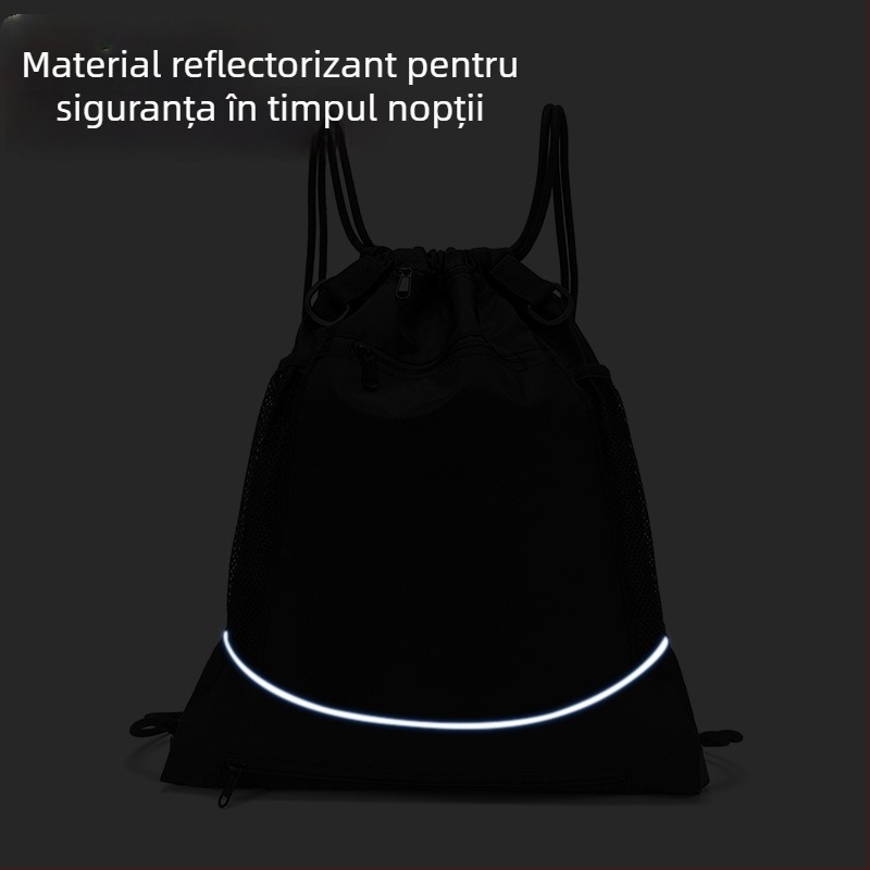 Rucsac sport cu șnur, unisex, din Oxford, spate ergonomic, potrivit pentru baschet, fotbal, tenis și ping-pong