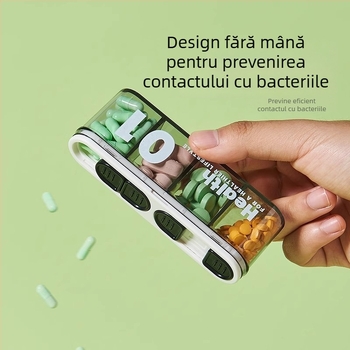 Cutie Jingyi pentru comprimate cu compartimente, sigilată, pentru călătorii, capacitate 18 L, Material PP+ABS