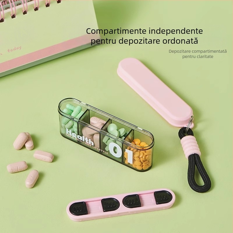 Cutie Jingyi pentru comprimate cu compartimente, sigilată, pentru călătorii, capacitate 18 L, Material PP+ABS