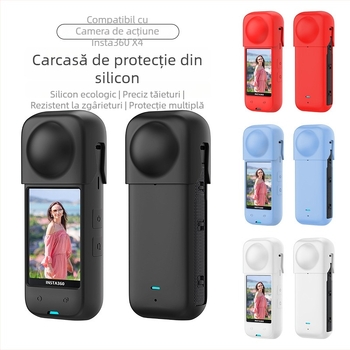 Husă din silicon pentru Shadow Stone Insta360 X4 — protecție a obiectivului și a carcasei împotriva căderilor și prafului (proces OEM)