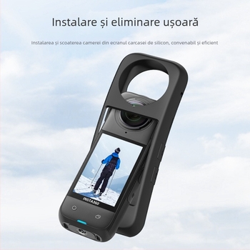 Husă din silicon pentru Shadow Stone Insta360 X4 — protecție a obiectivului și a carcasei împotriva căderilor și prafului (proces OEM)