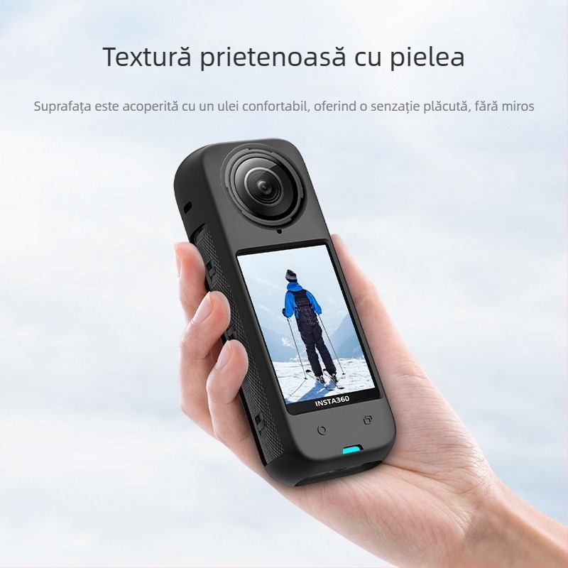 Husă din silicon pentru Shadow Stone Insta360 X4 — protecție a obiectivului și a carcasei împotriva căderilor și prafului (proces OEM)