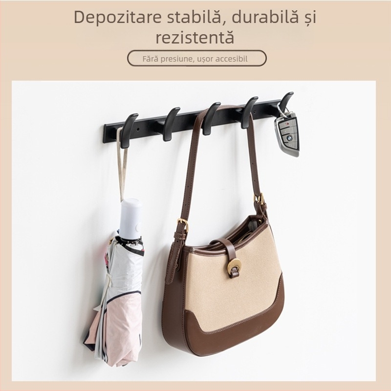 Cuier de perete pentru baie și hol, model 955, material aluminiu spațial, finisaj electroplacat, stil modern minimalist