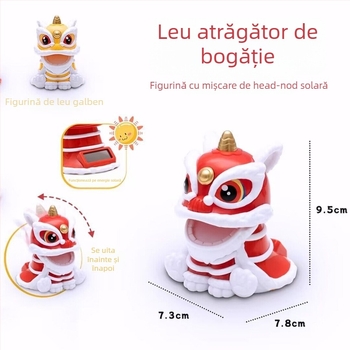 Leu bobblehead pentru mașină și birou, din plastic, stil tradițional chinez, decor, fără personalizare