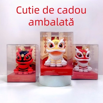 Leu bobblehead pentru mașină și birou, din plastic, stil tradițional chinez, decor, fără personalizare