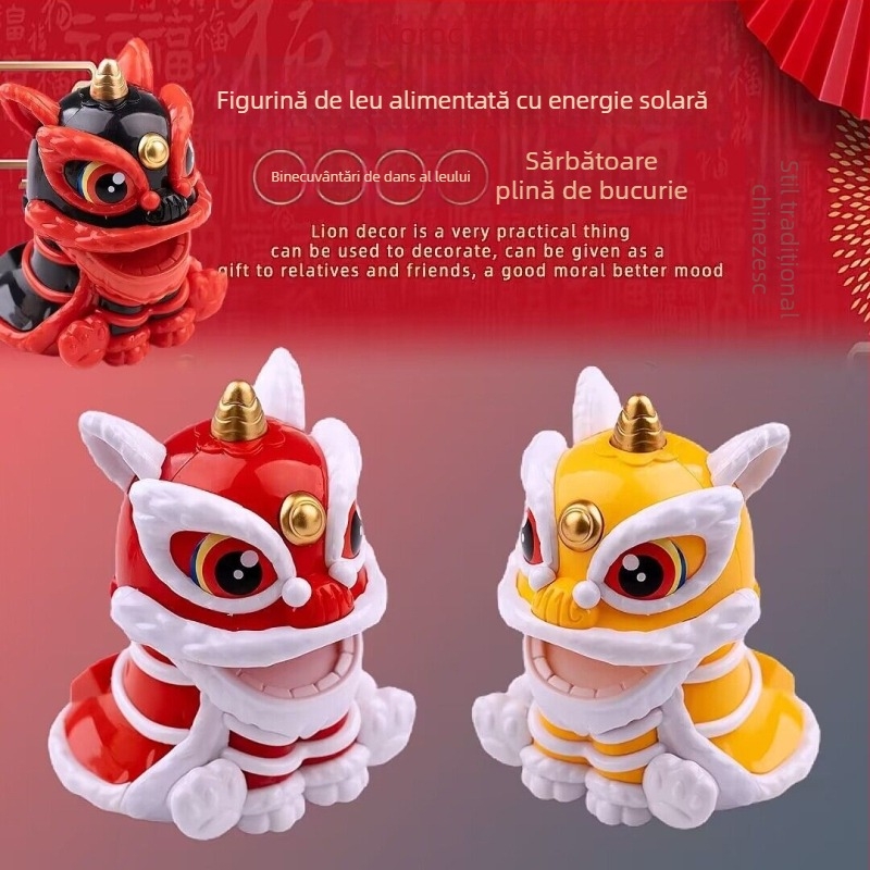 Leu bobblehead pentru mașină și birou, din plastic, stil tradițional chinez, decor, fără personalizare
