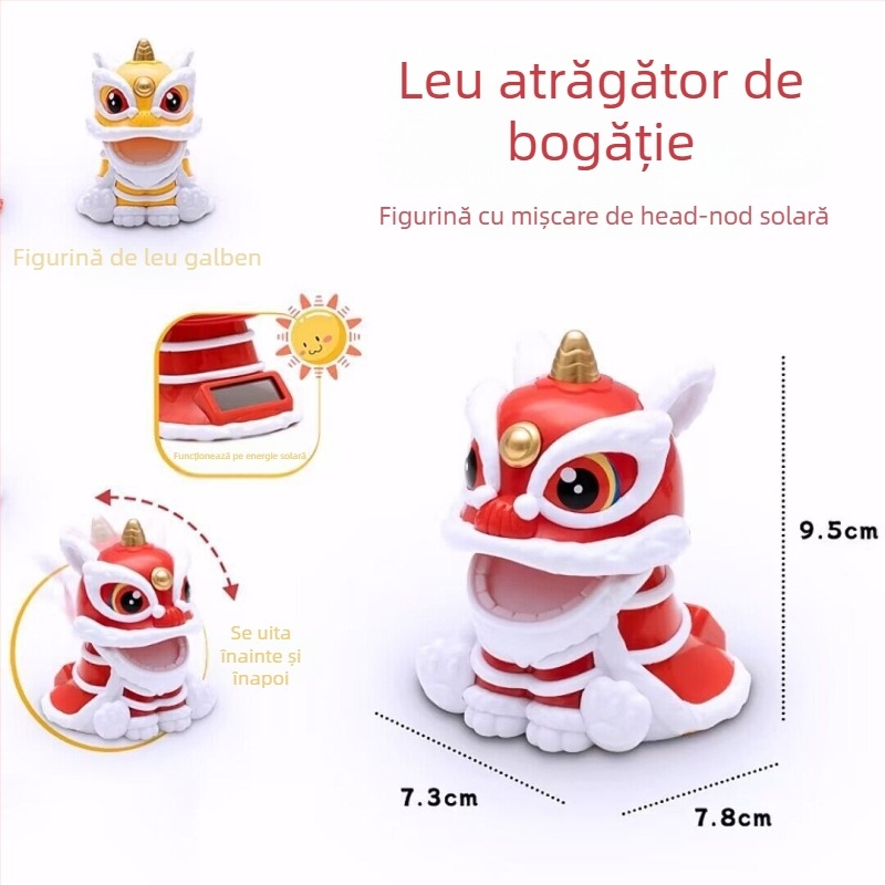 Leu bobblehead pentru mașină și birou, din plastic, stil tradițional chinez, decor, fără personalizare
