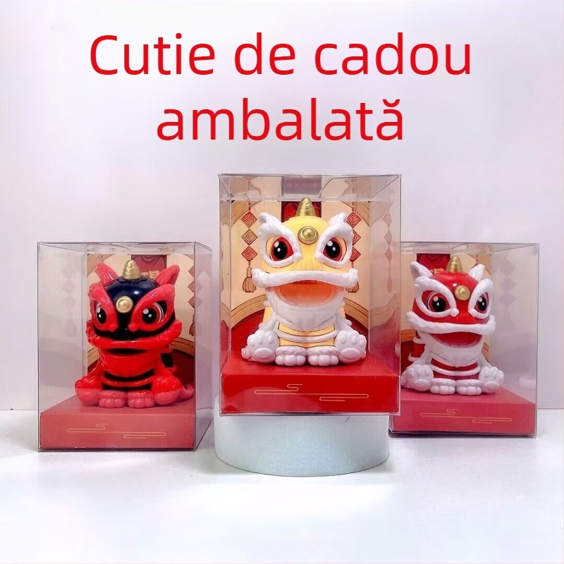 Leu bobblehead pentru mașină și birou, din plastic, stil tradițional chinez, decor, fără personalizare