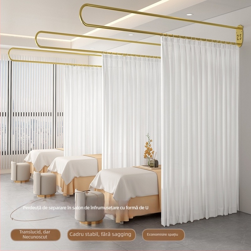 Cortină de ușă tip ecran pentru despărțire încăperi – stil modern minimalist, model monocrom, potrivită pentru living, dormitor și hol