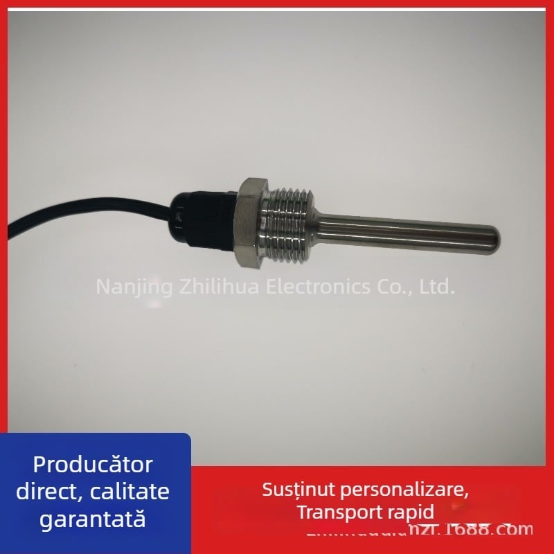 DS18B20 Senzor digital impermeabil pentru temperatură cu filet G1/2, sondă din oțel inoxidabil M10, montaj 6x50mm