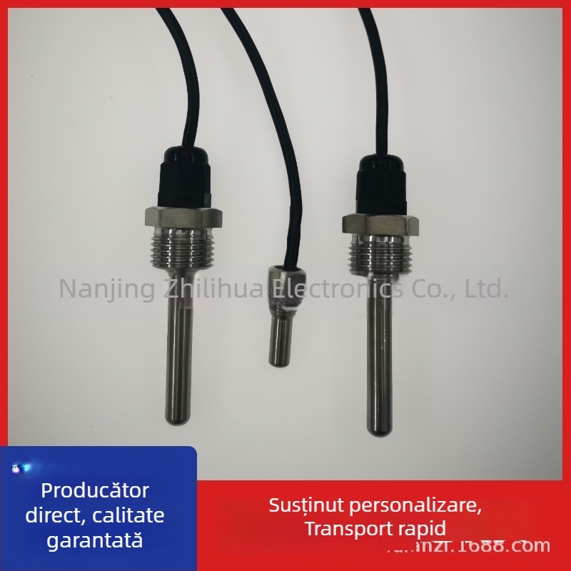 DS18B20 Senzor digital impermeabil pentru temperatură cu filet G1/2, sondă din oțel inoxidabil M10, montaj 6x50mm